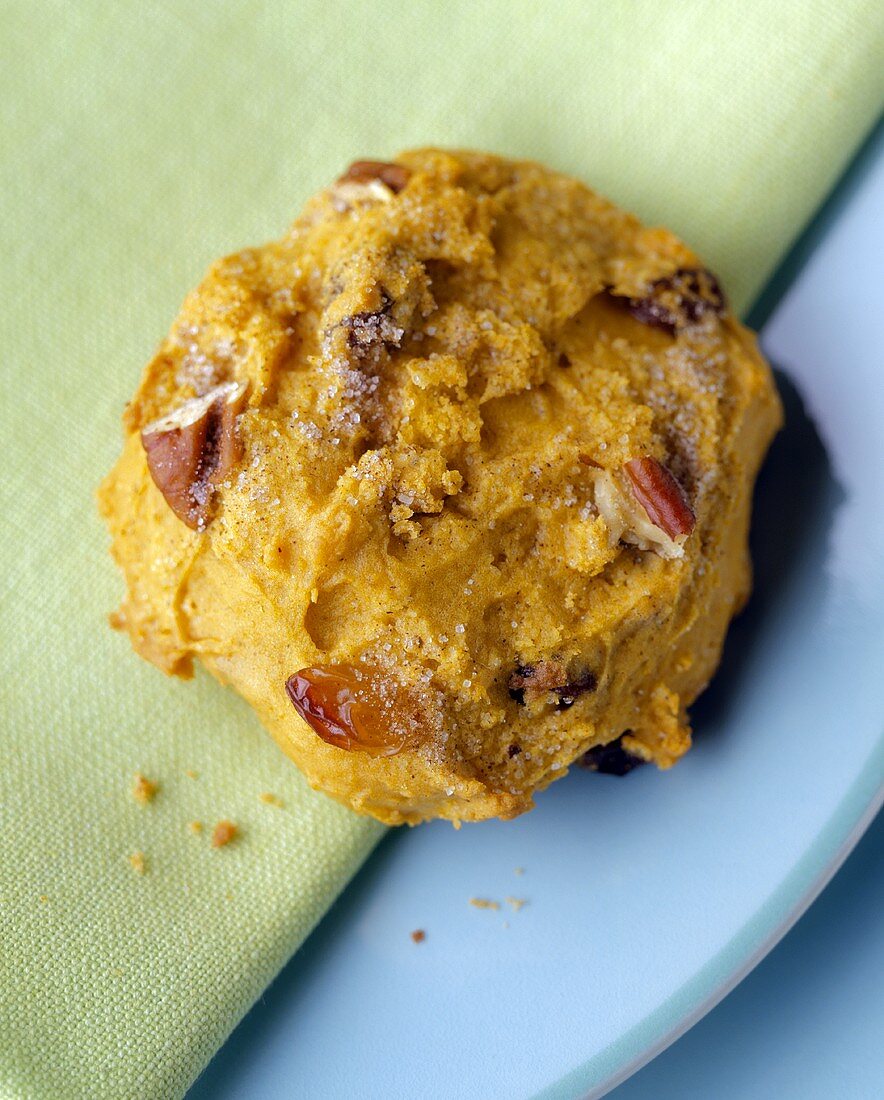 A Pumpkin Walnut Raisin Cookie
