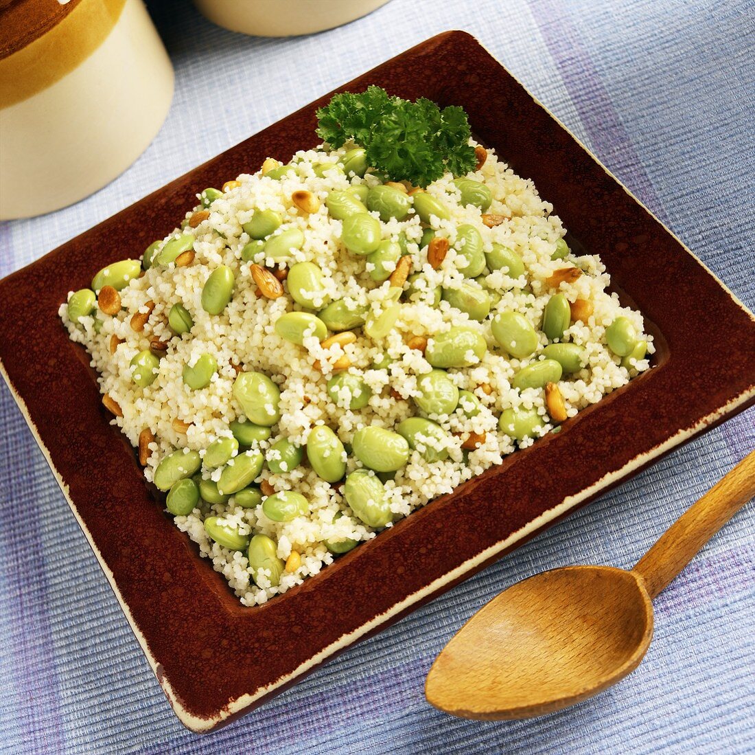 Edamame Couscous with Pine Nuts
