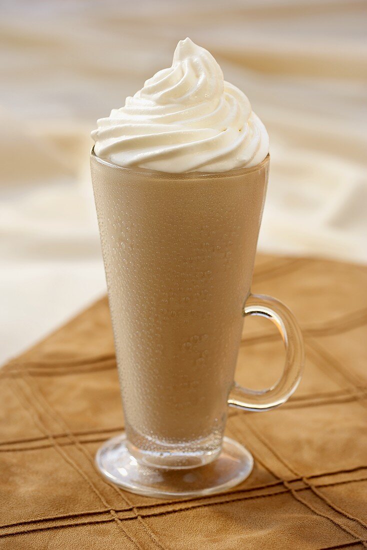 A Latte Smoothie with Whipped Cream