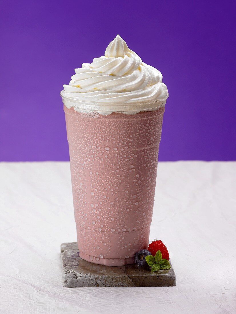 A Strawberry Shake with Whipped Cream