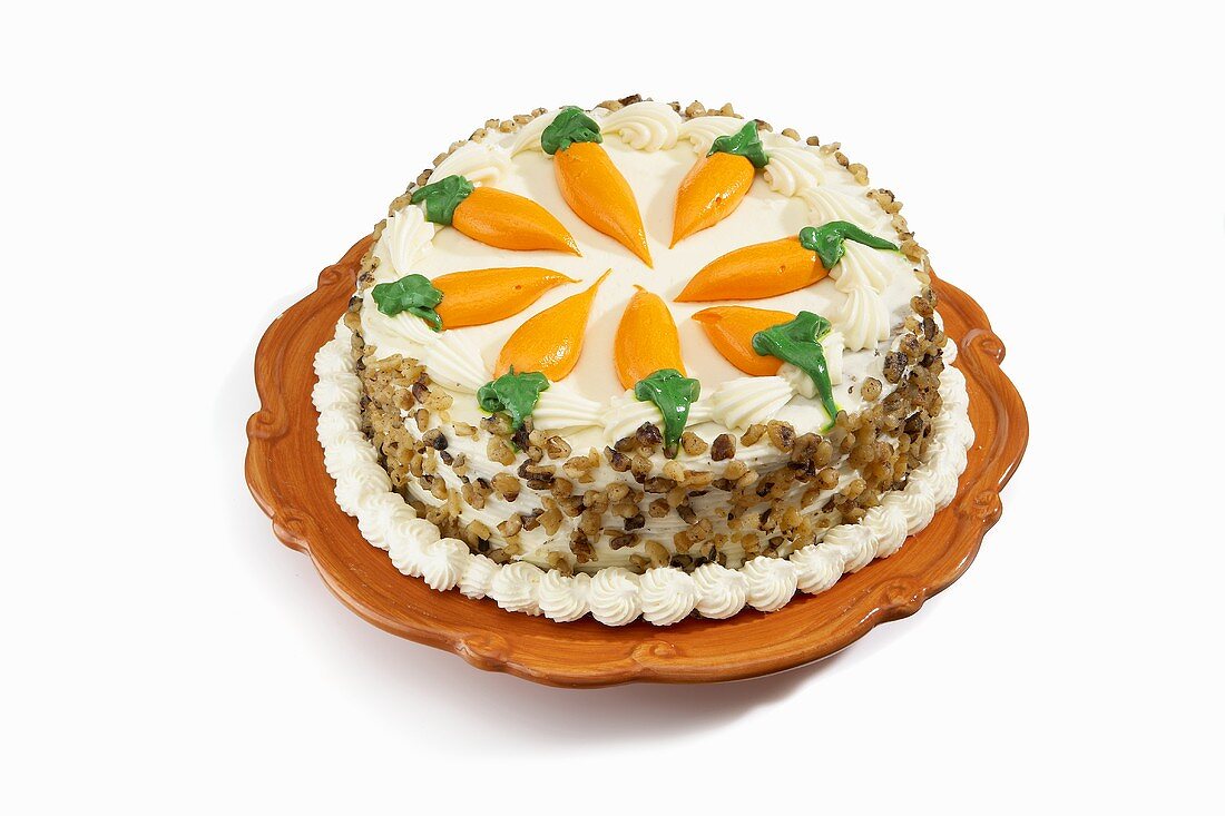 A Whole Carrot Cake with Cream
