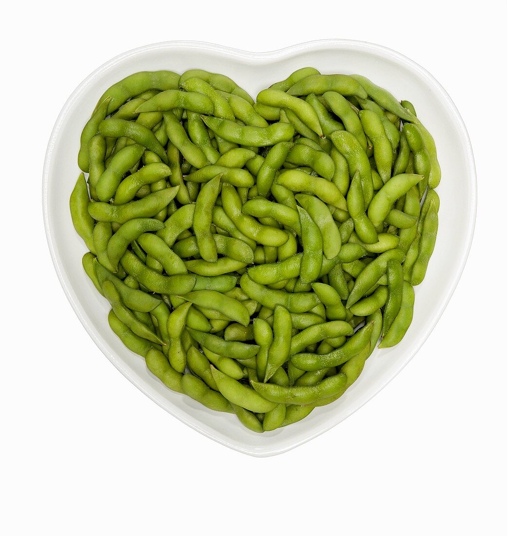 Edamame in a Heart Shaped Bowl