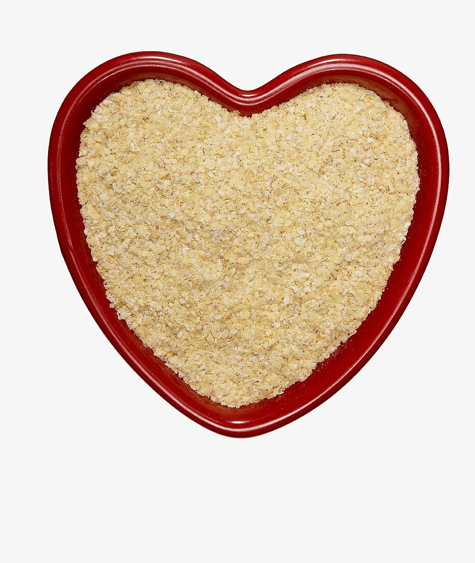 Wheat Germ in a Heart Shaped Bowl
