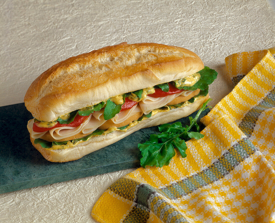 Sub-Sandwich mit Putenschinken