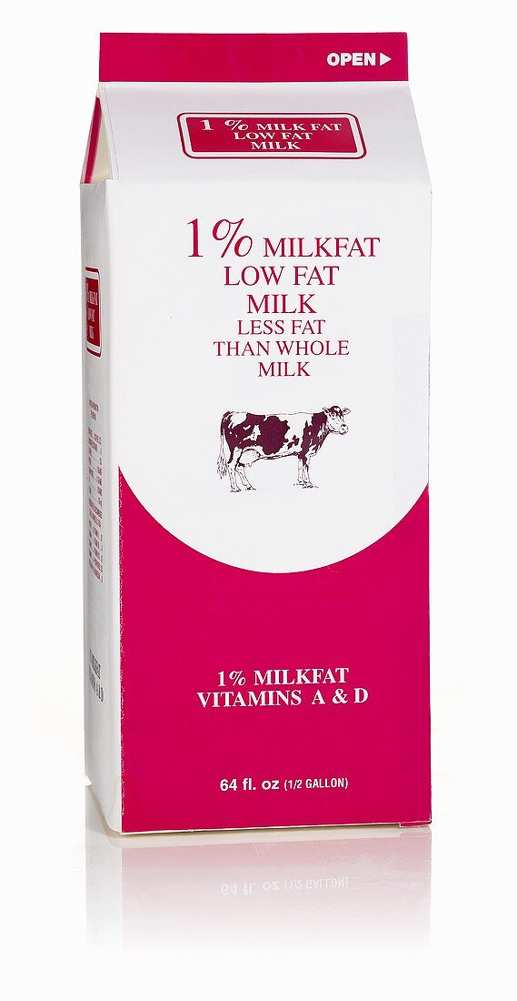 Fettarme Milch (1%) im Tetrapack (USA)