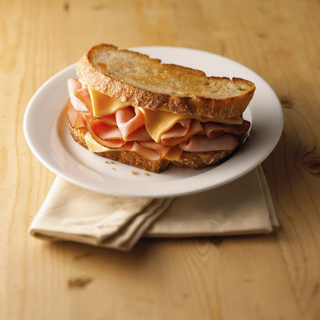 A Grilled Ham and Cheese on Sourdough