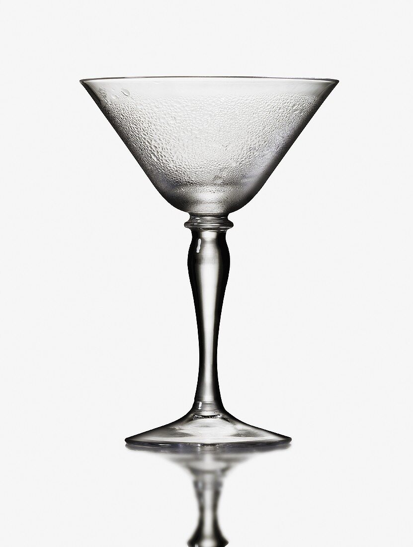 An Empty Wet Martini Glass