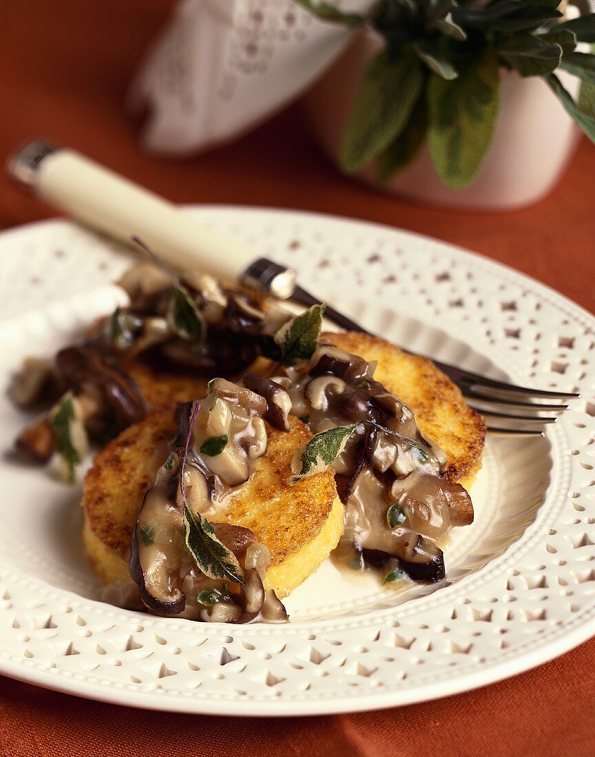 Grilled Polenta with Mushroom Ragout