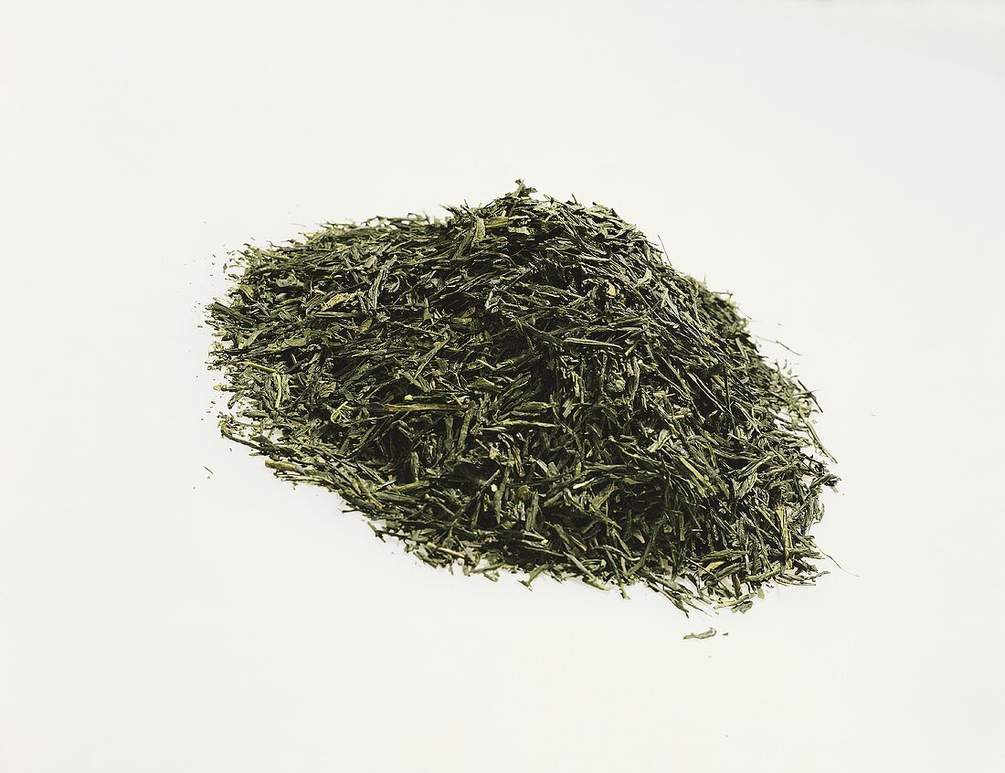 A Pile of Green Tea Leaves