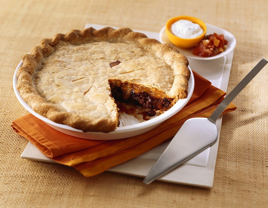 Mexican Pie with Black Beans and Cheese