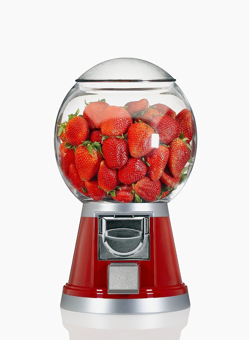 Strawberries in a Candy Dispenser