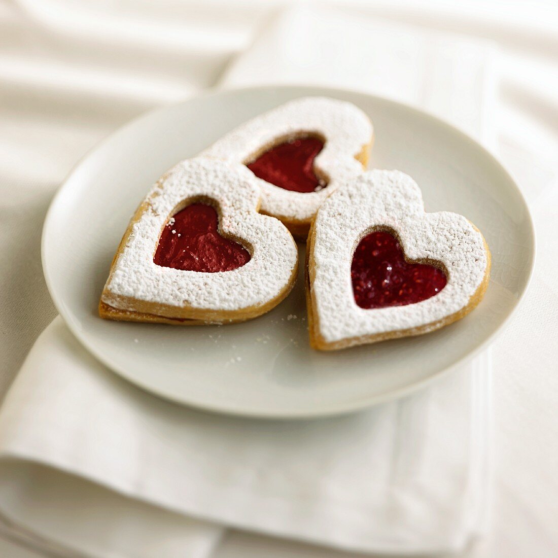 Heart Shaped Linzer Cookies