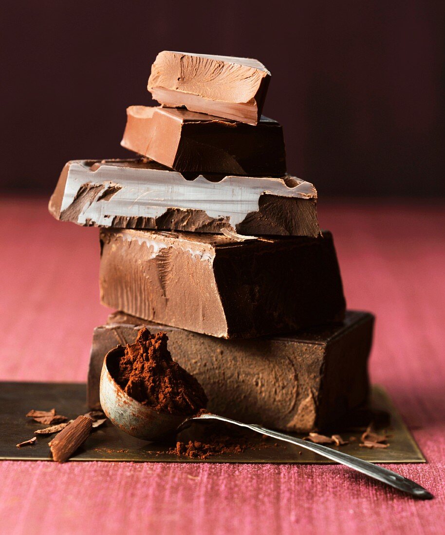 A Chocolate Stack and Scoop of Cocoa