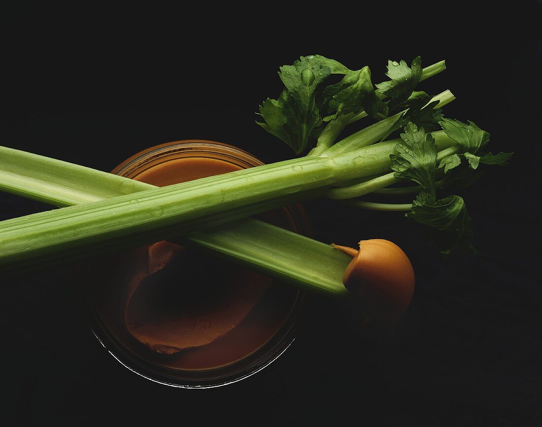 Celery with peanut butter