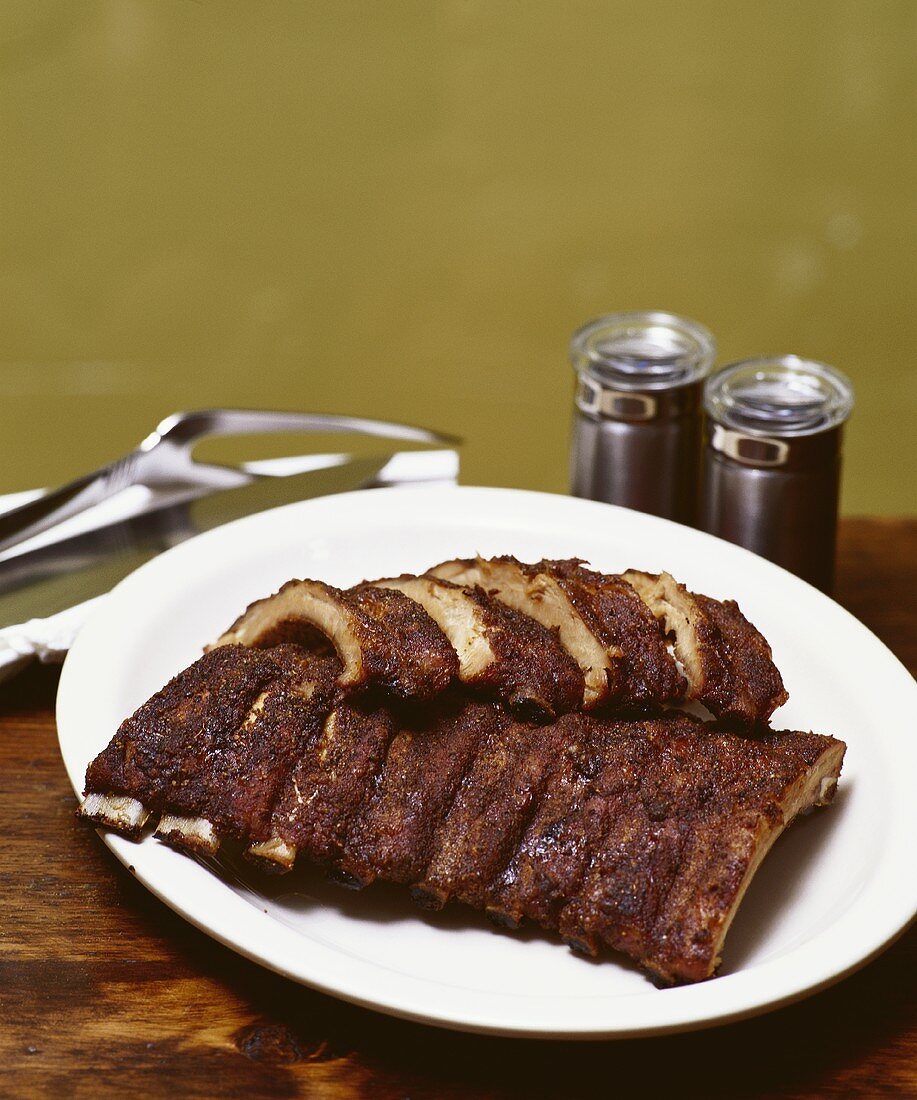 Barbecue ribs on a plate