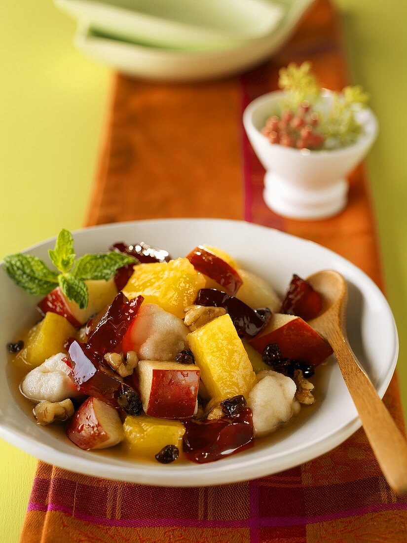 Exotic Fruit Salad with Walnuts