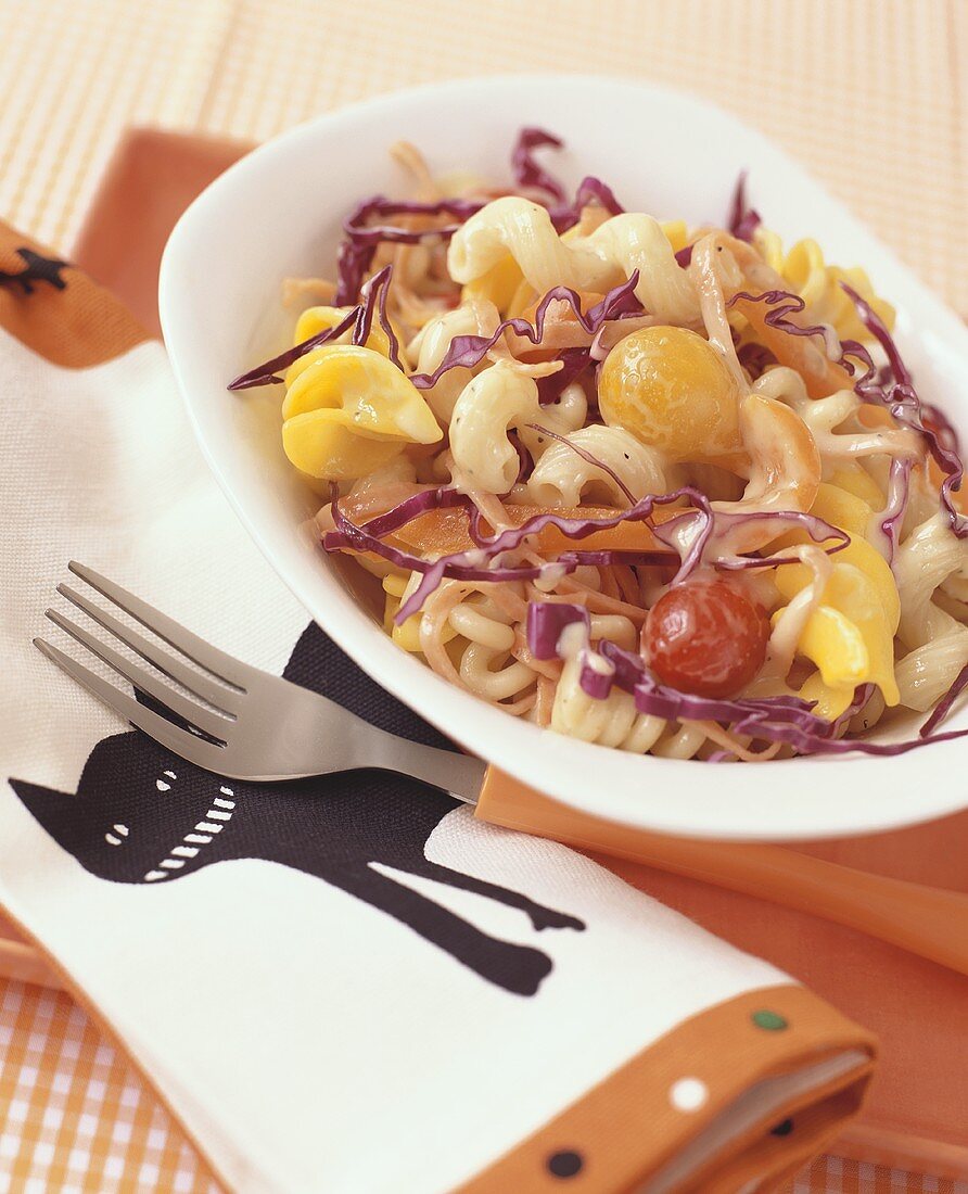 Curried pasta salad with cherry tomatoes