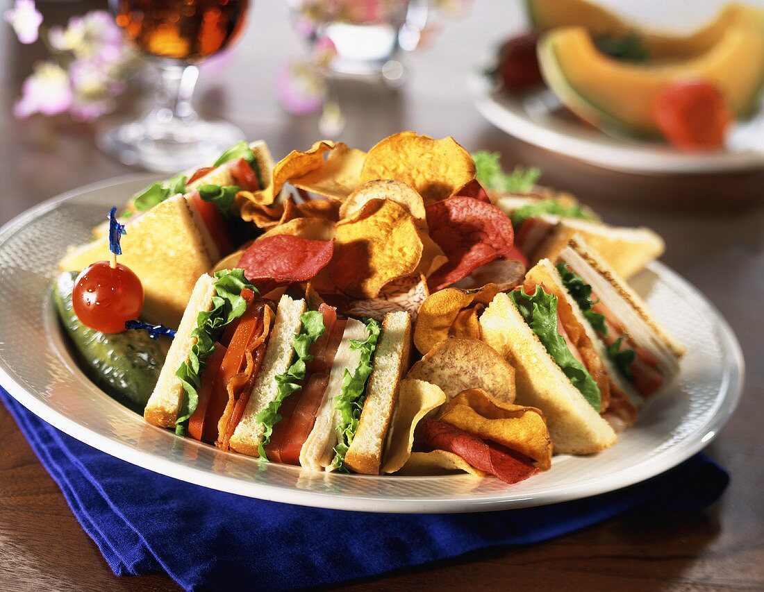 Club Sandwich with Potato Chips