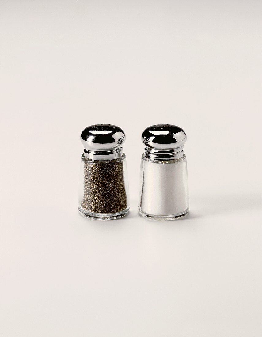 Salt and Pepper Shakers on White