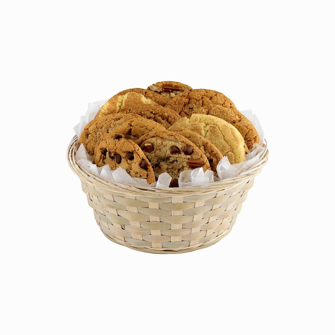 Small basket of assorted cookies