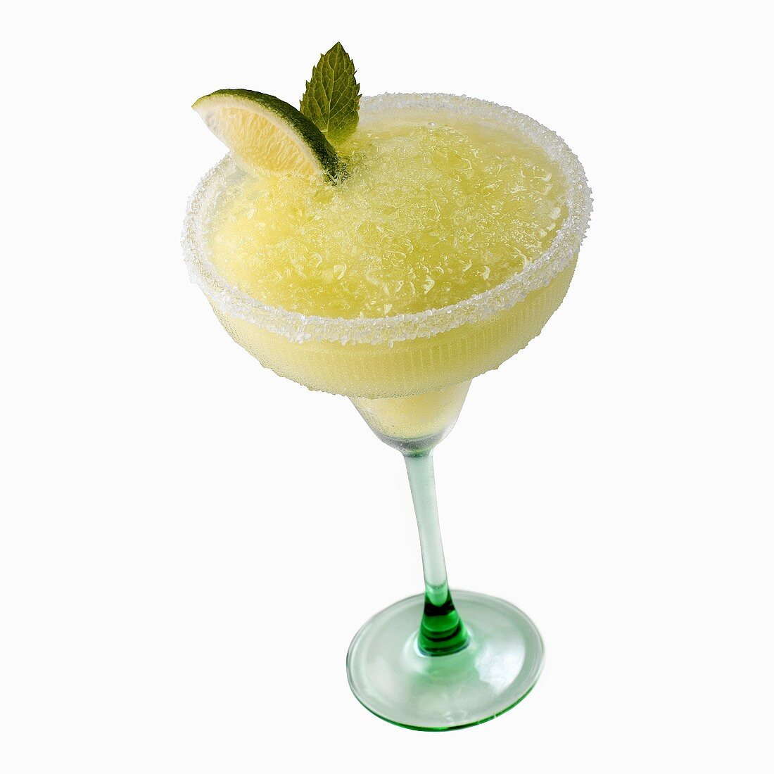 Frozen Margarita in a glass with a salted rim