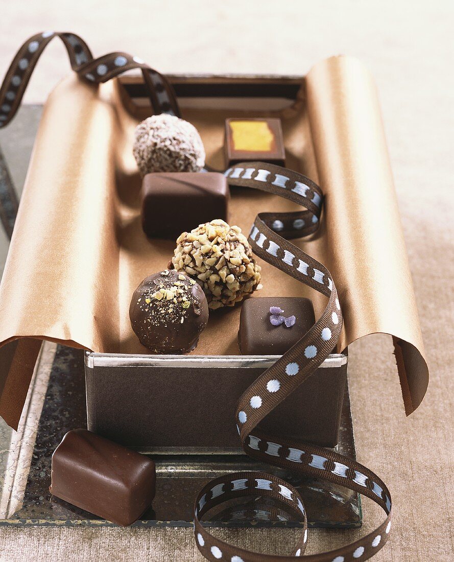 Mixed Gourmet Chocolates in a Gift Tin