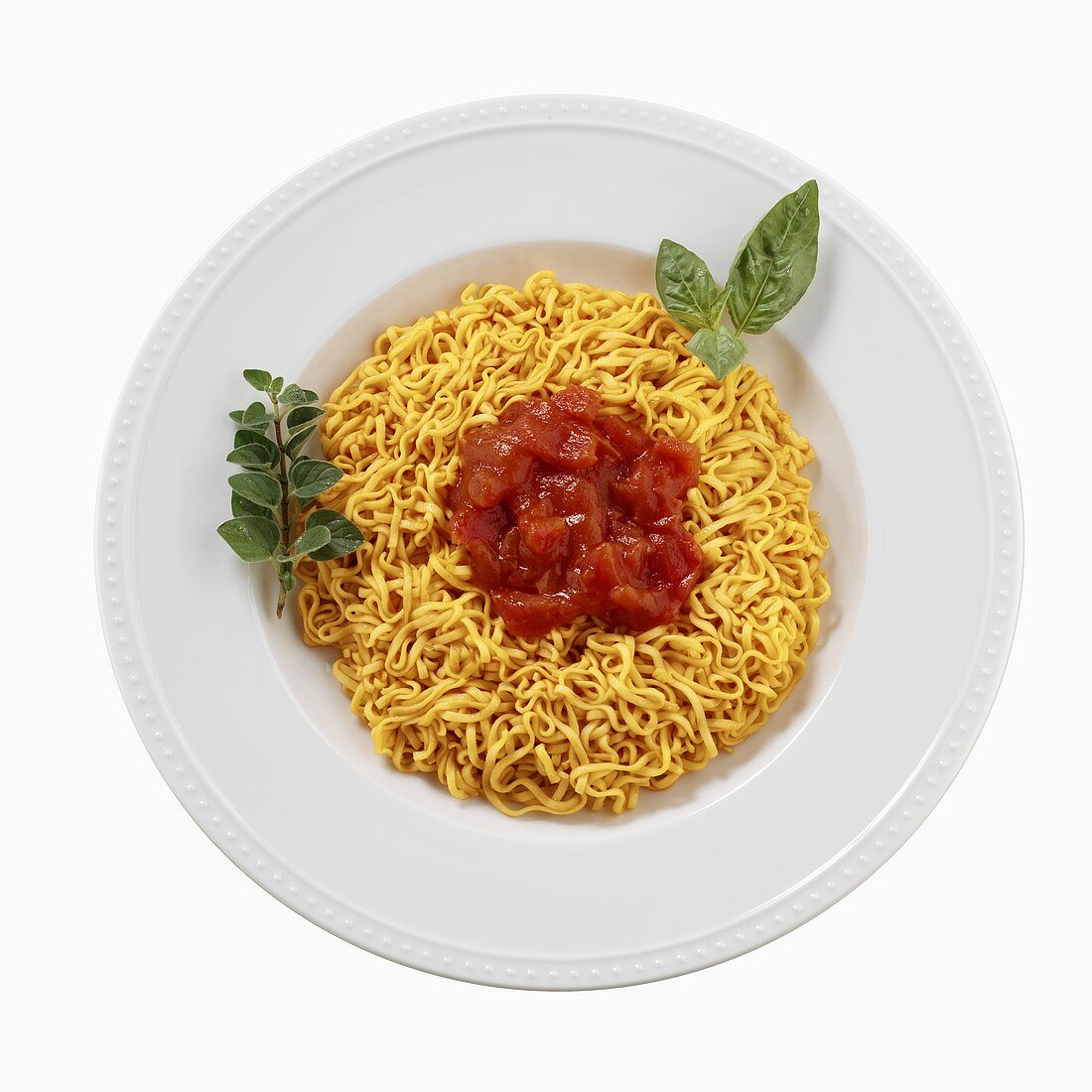 Noodles with tomato sauce