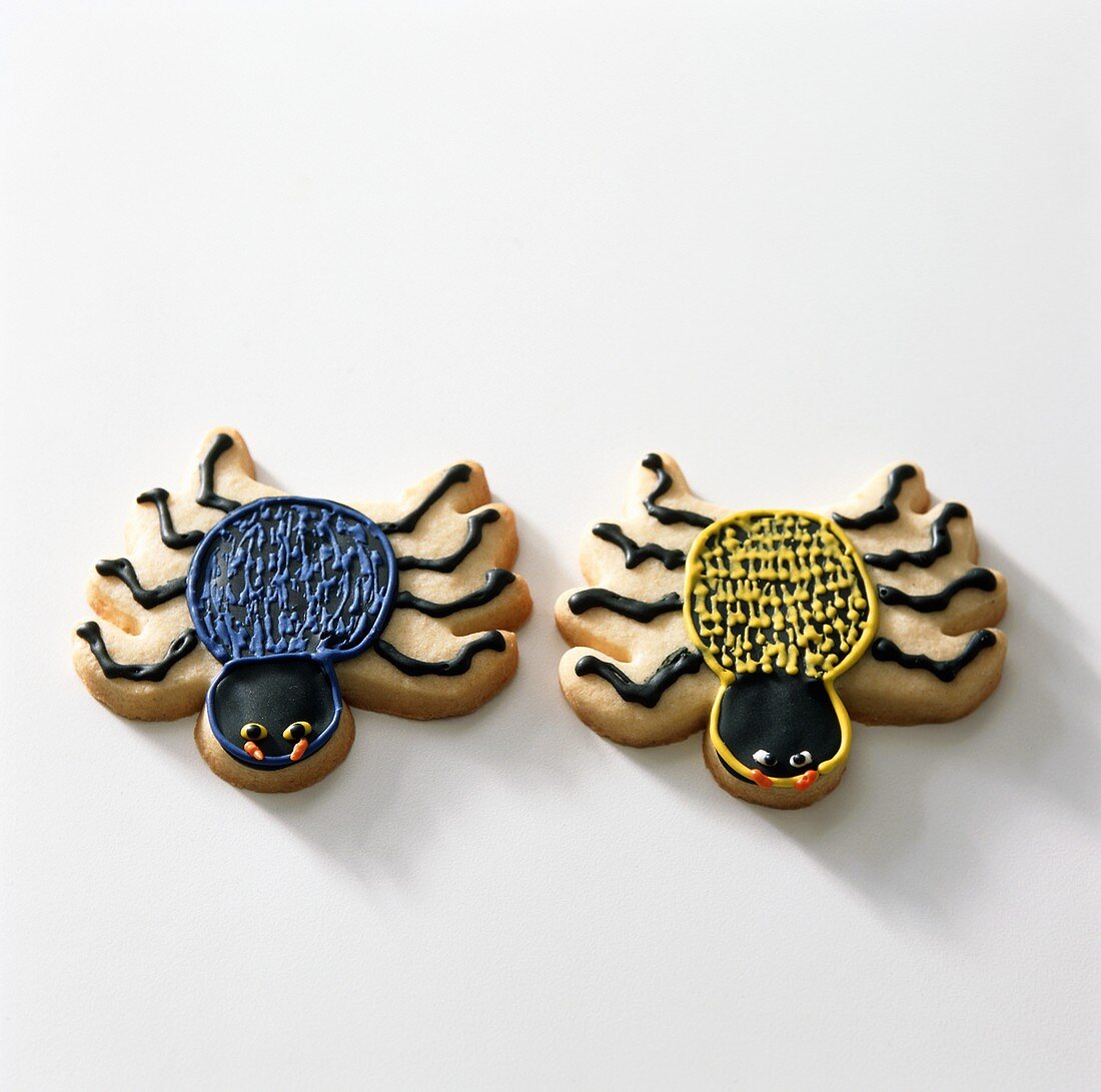 Two spider biscuits for Halloween