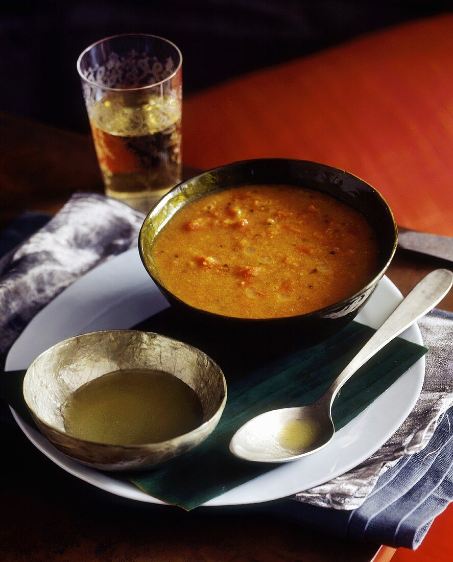 Red lentil soup from India