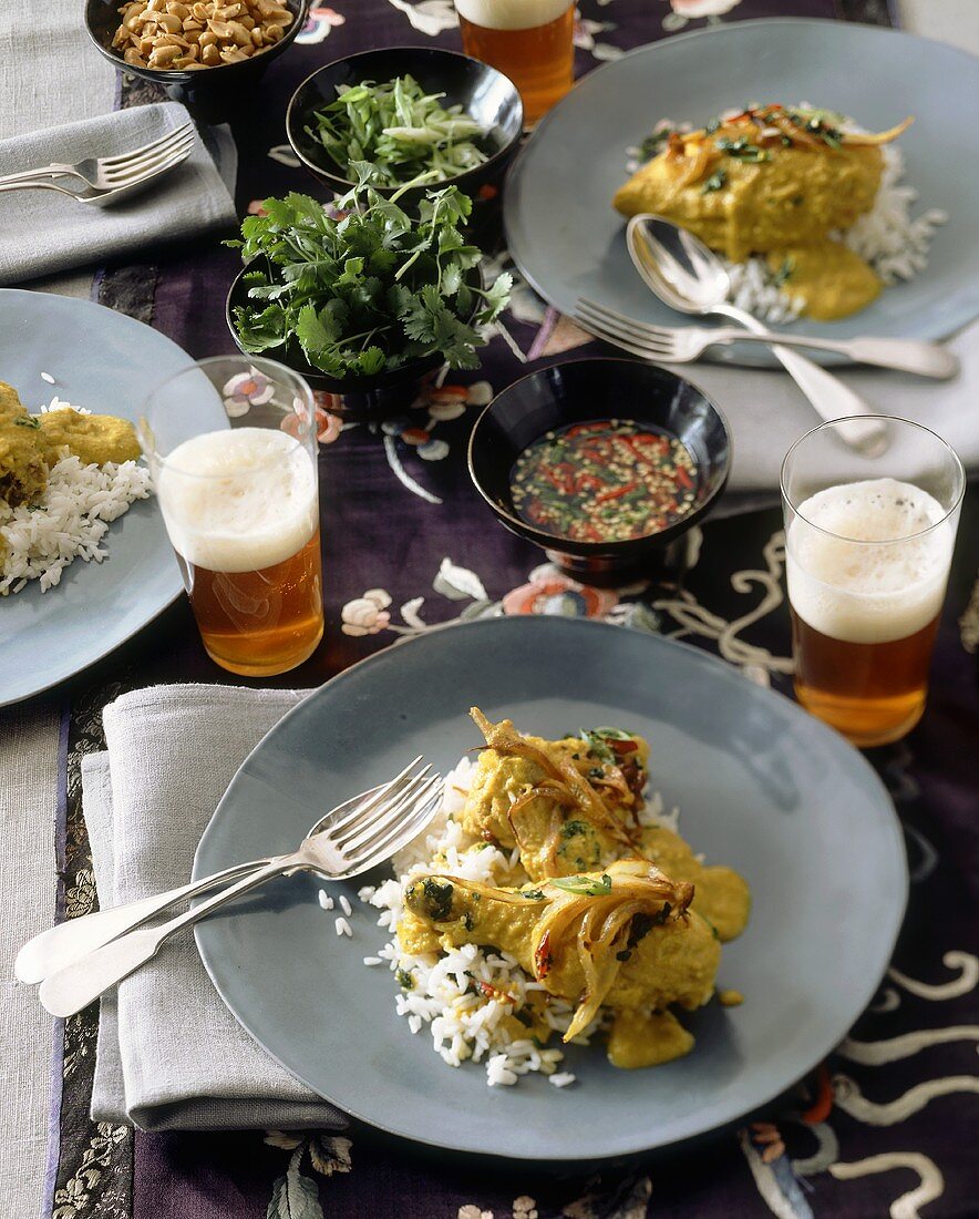 Chicken curry with rice