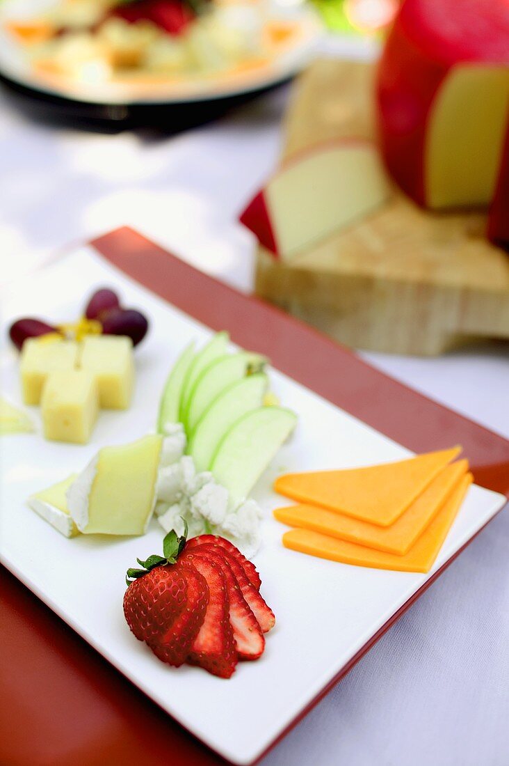 Cheese Platter with Fresh Fruit