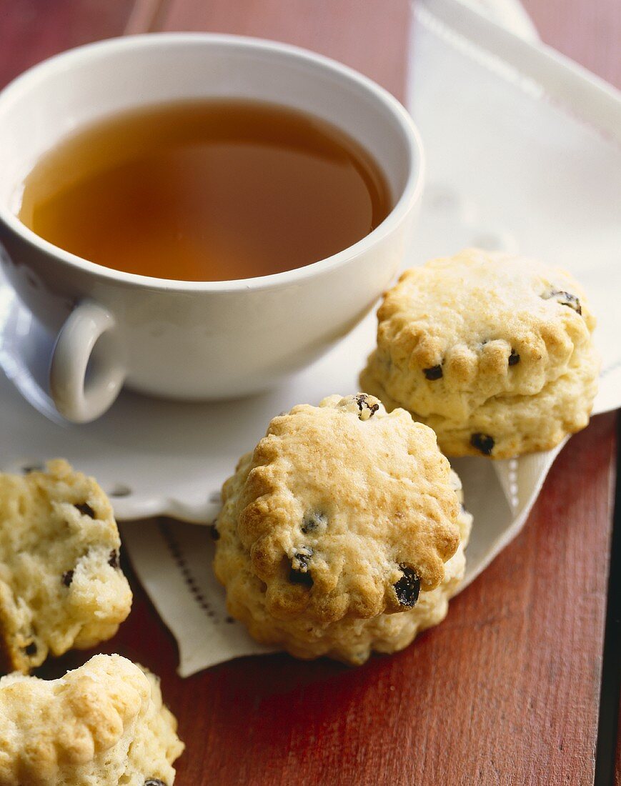Currant Scones with a Cup of Tea