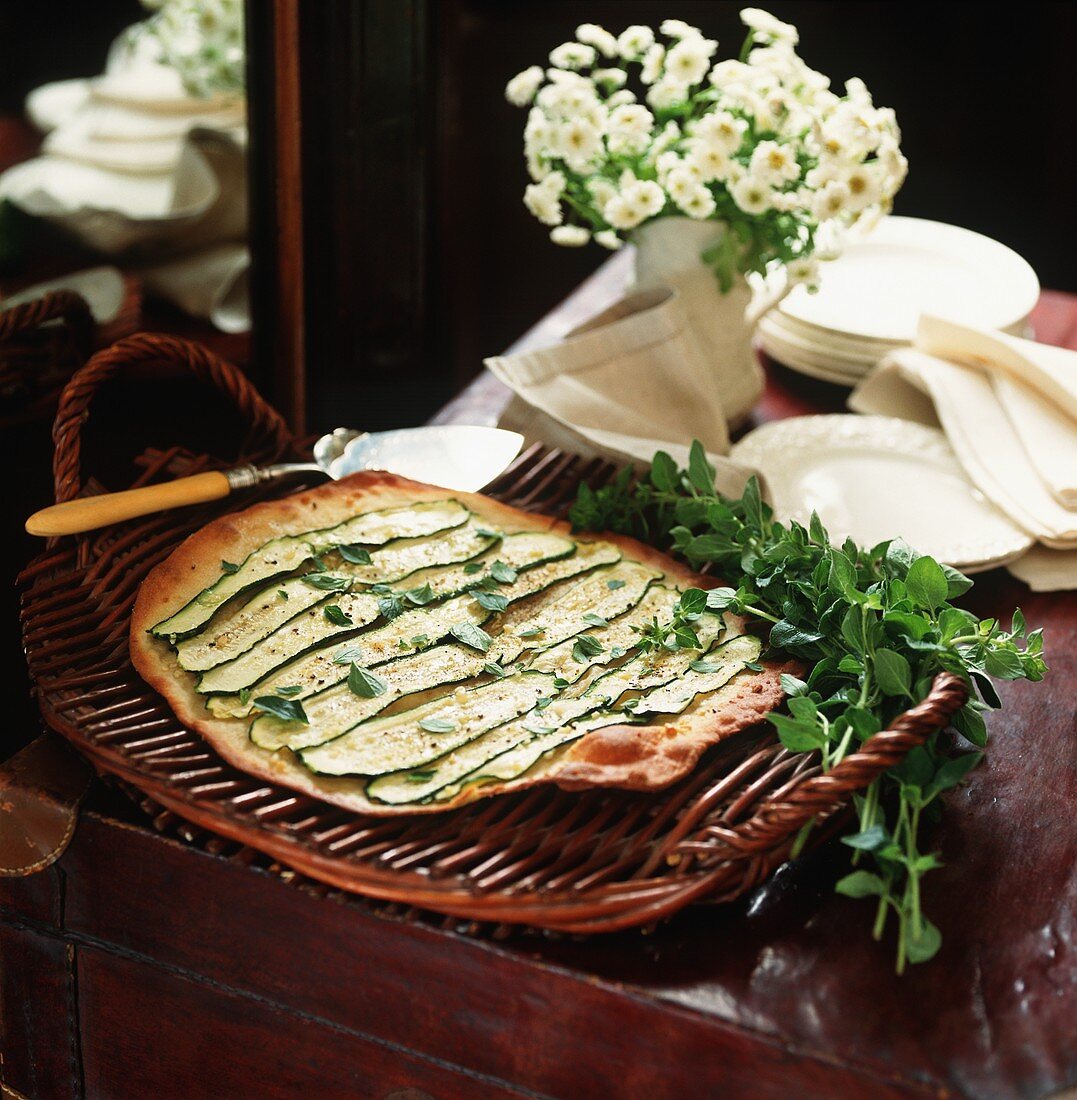 Brotfladen mit Zucchini