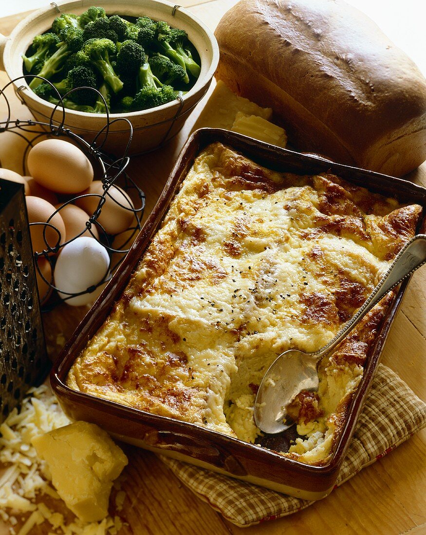 Cheese and bread casserole
