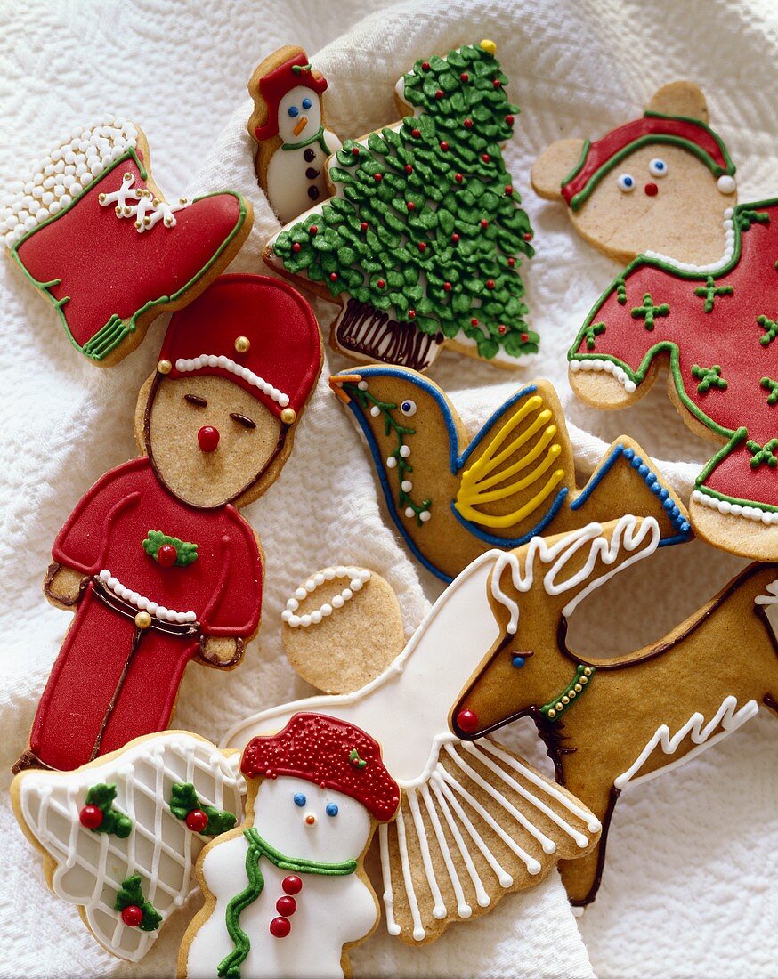 Assorted Frosted Christmas Cookies