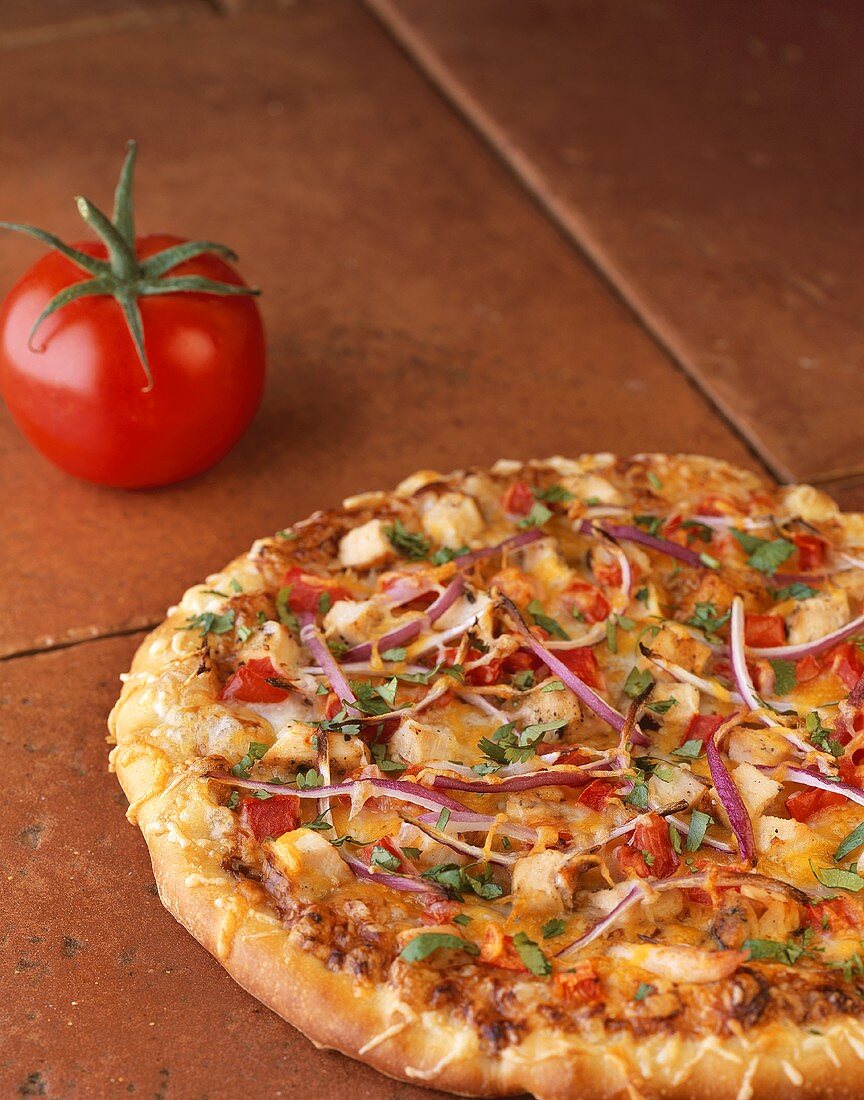 Whole Chicken and Vegetable Pizza