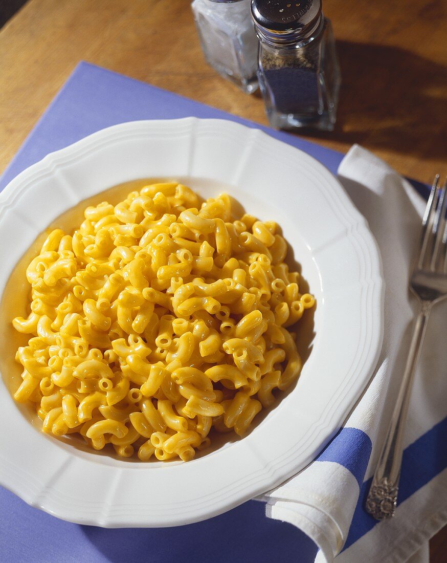 Bowl of Macaroni and Cheese; Fork