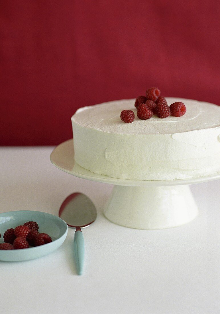Whole Tres Leches Cake with Raspberries