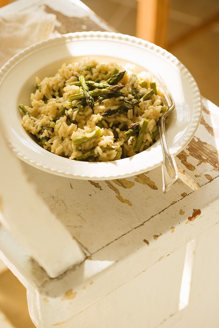 Risotto mit gebratenem Spargel