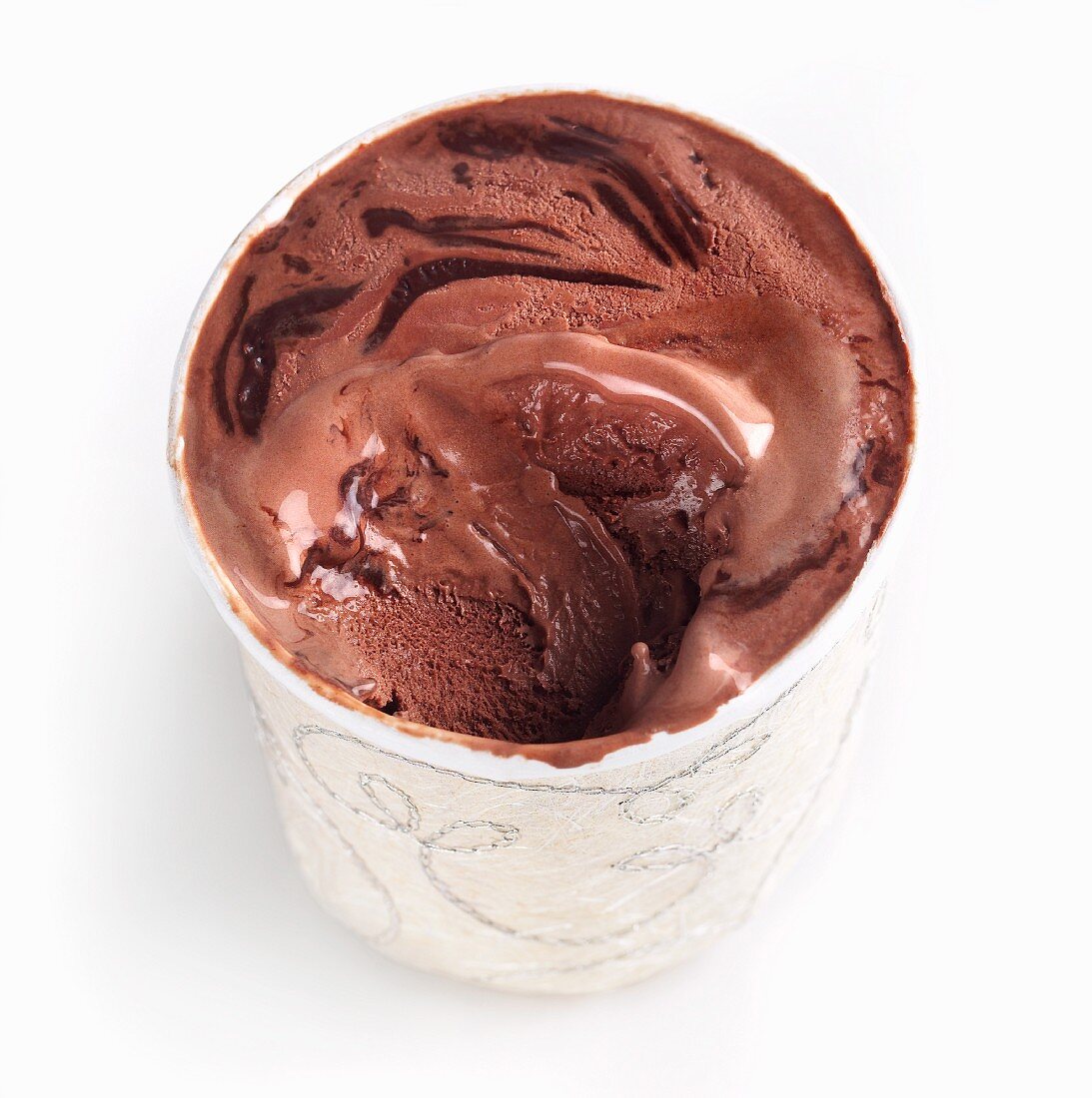 Chocolate ice cream in a beaker