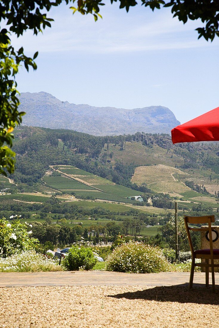 View of Franschoek from Haute Cabriere, South Africa