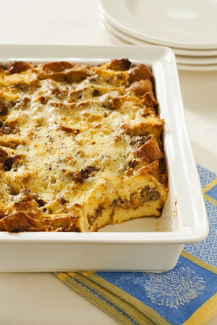 Breakfast Casserole with Sausage and Egg; Scoop Removed