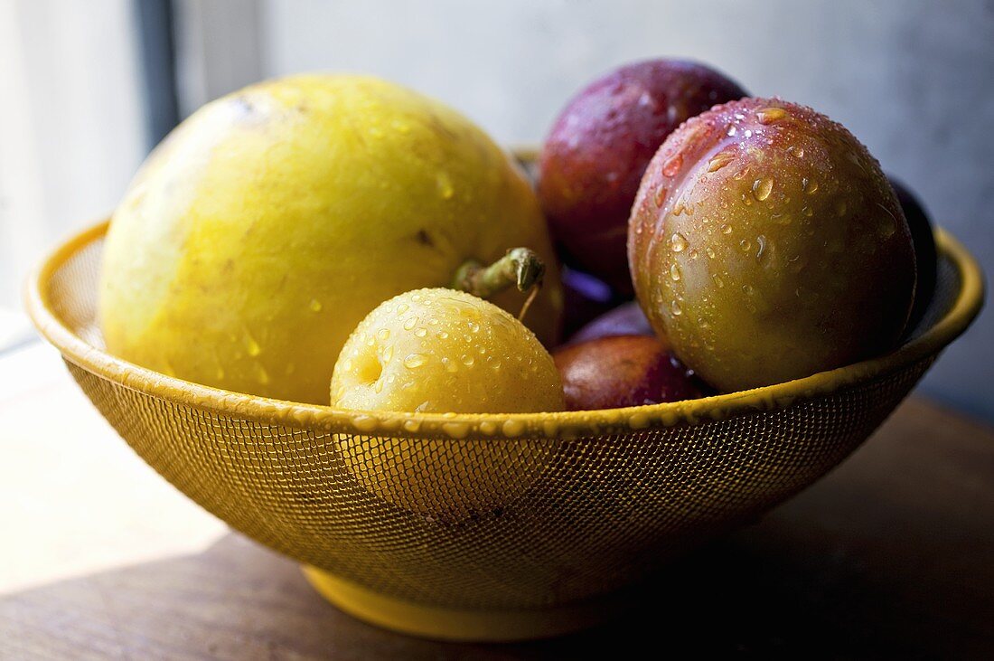 Freshly Washed Fruit in a Basket