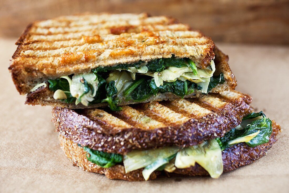 Stacked Artichoke Panini Halves