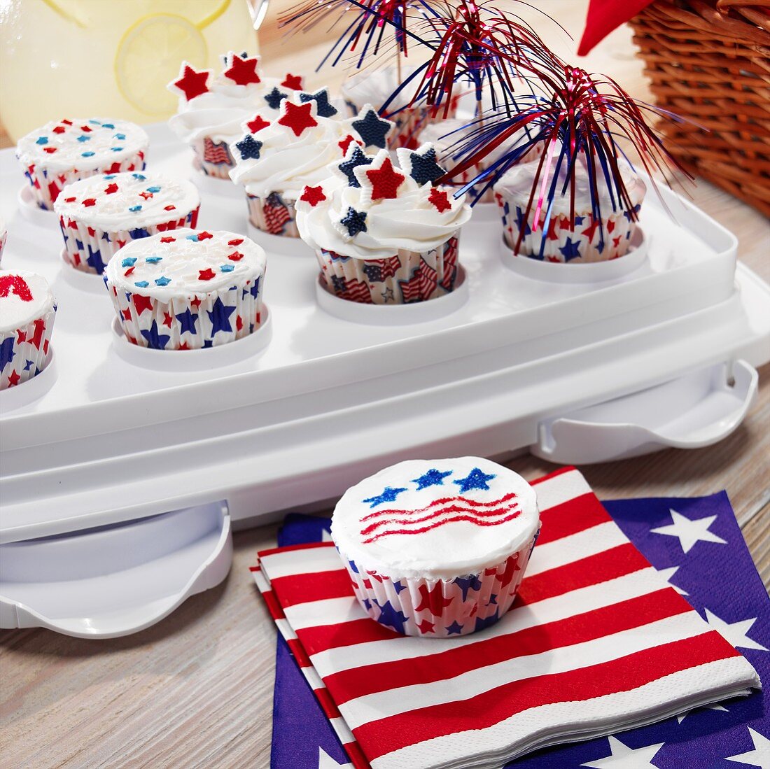 Cupcakes für den 4th of July (USA)