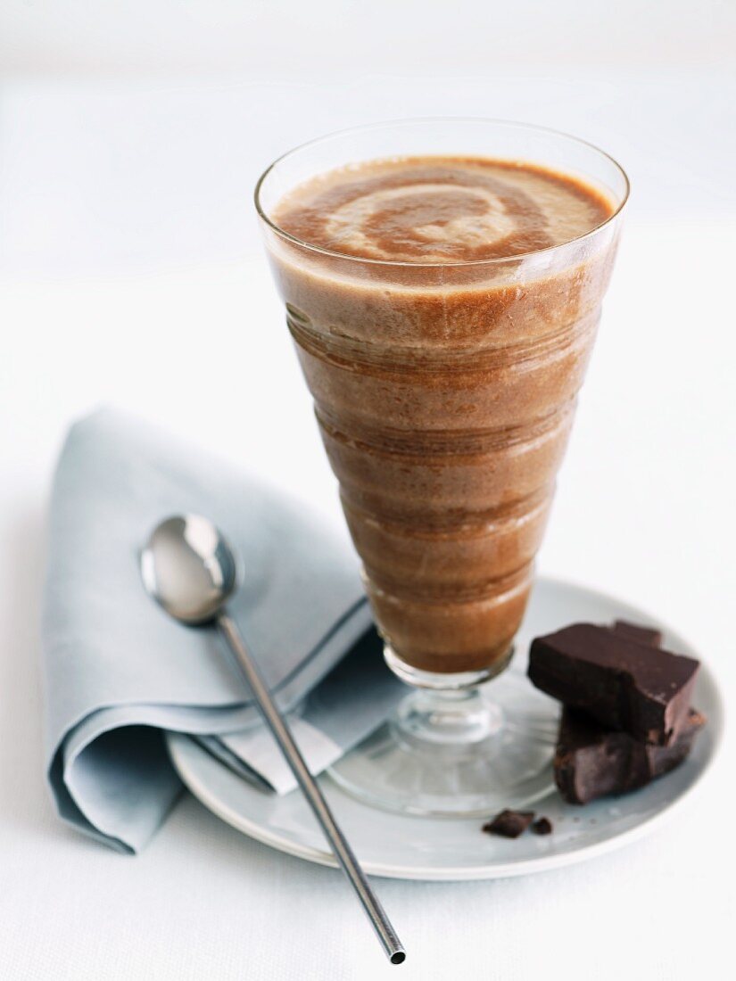 Chocolate Milk Shake; Spoon; Chocolate