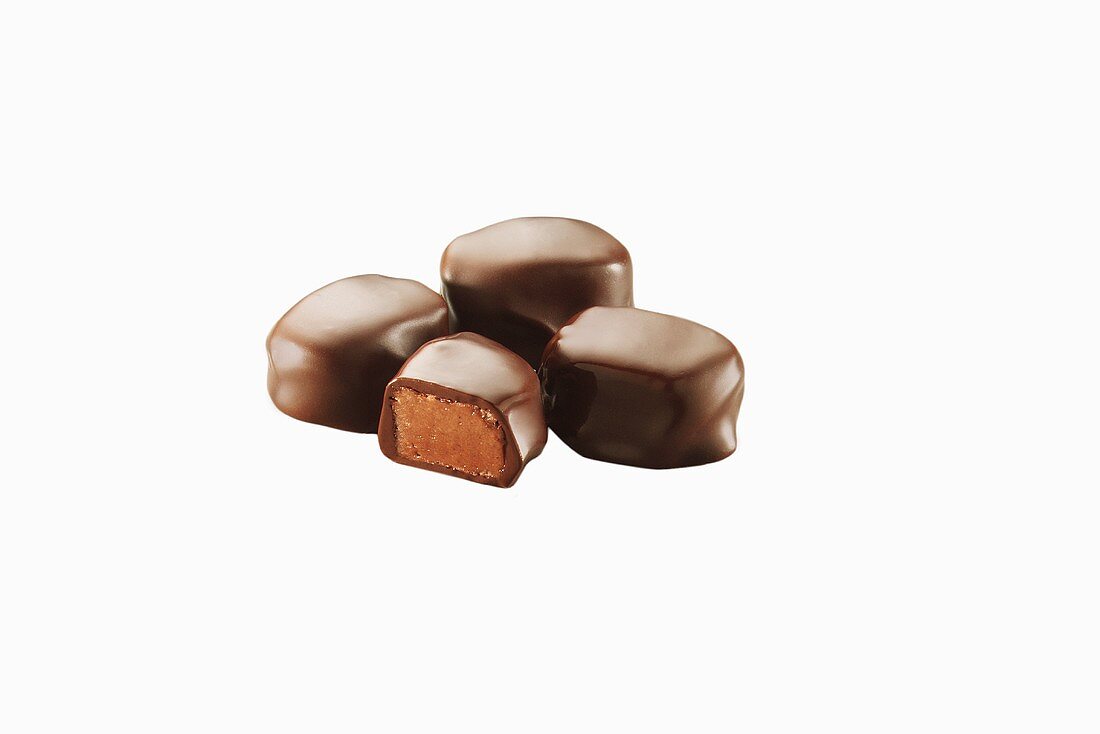 Chocolate Candies on White