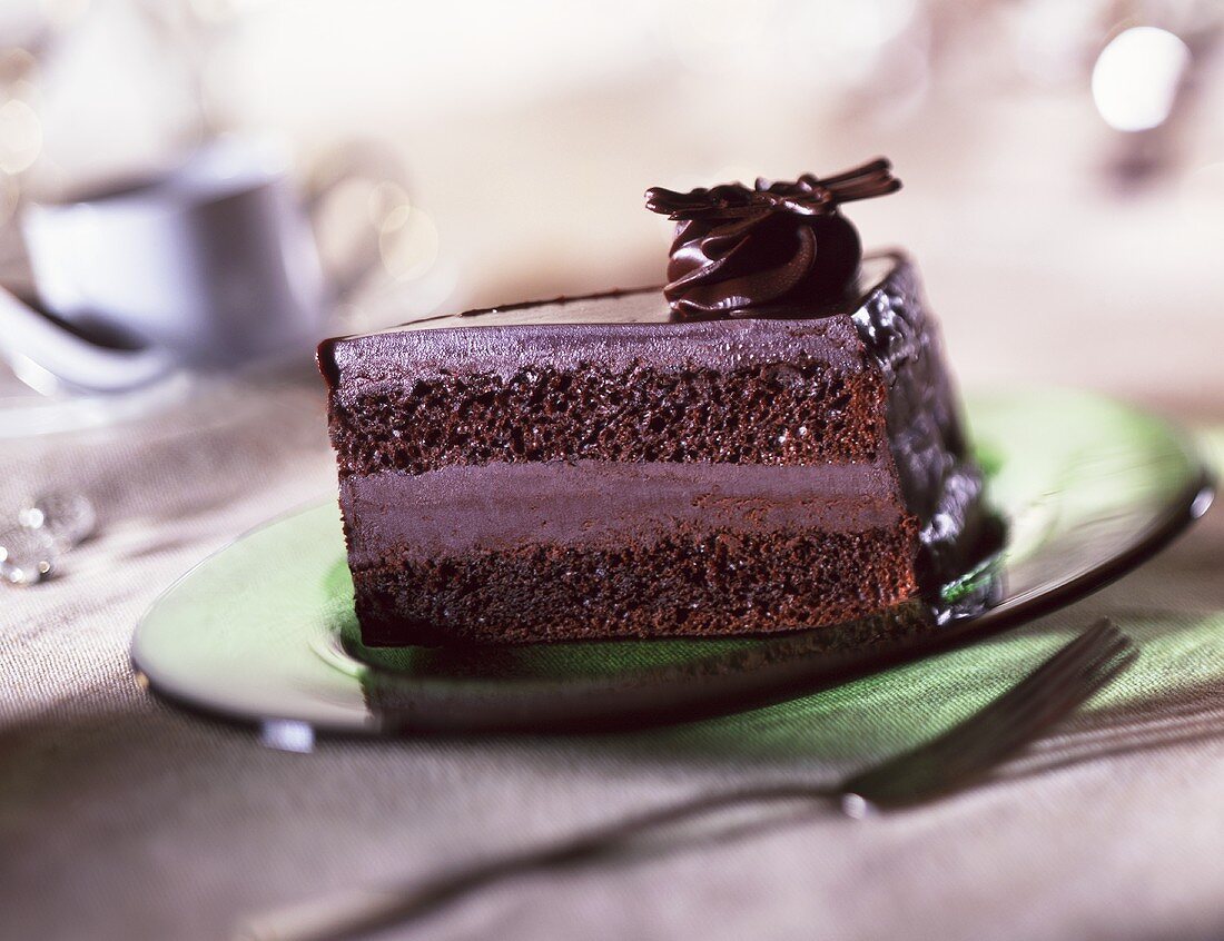 Ein Stück Double Chocolate Cake