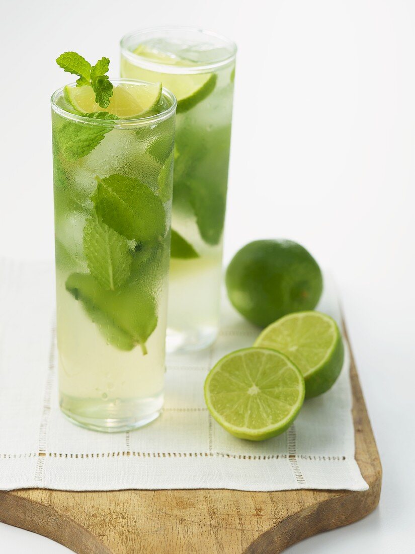 Two Mojitos with Fresh Limes