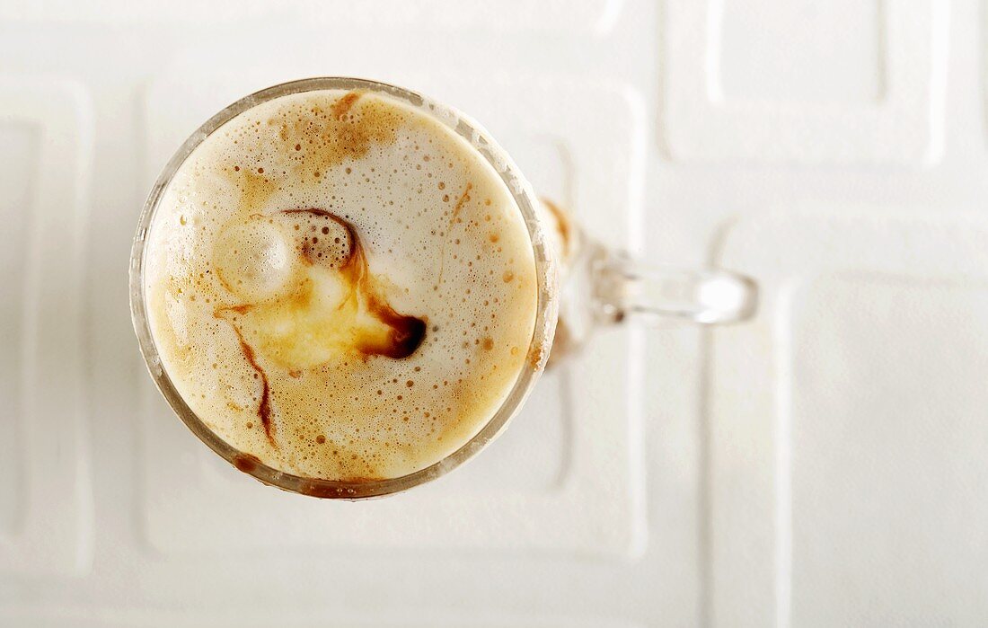 Coffee and Ice Cream Dessert Beverage; From Above